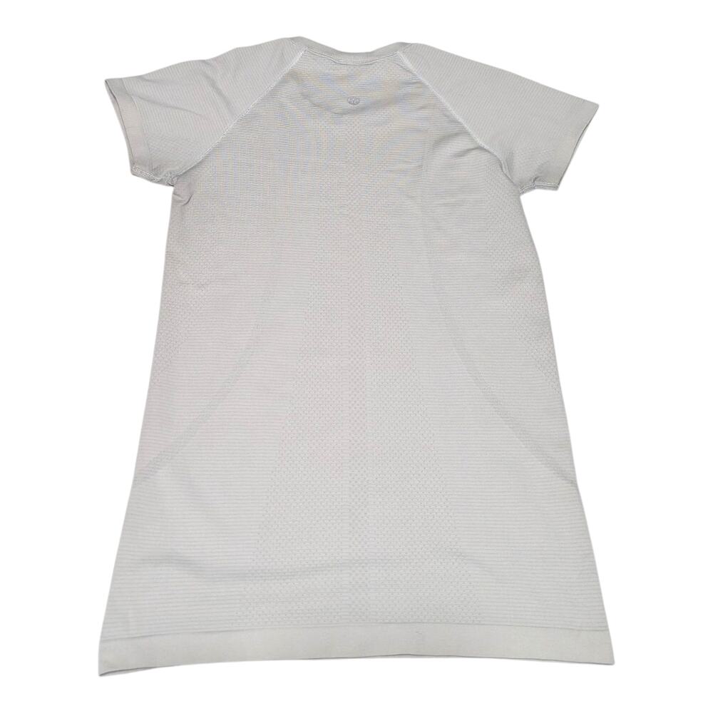 Lululemon Swiftly Tech Short Sleeve Shirt Womens 8 Heathered White Stripe Top